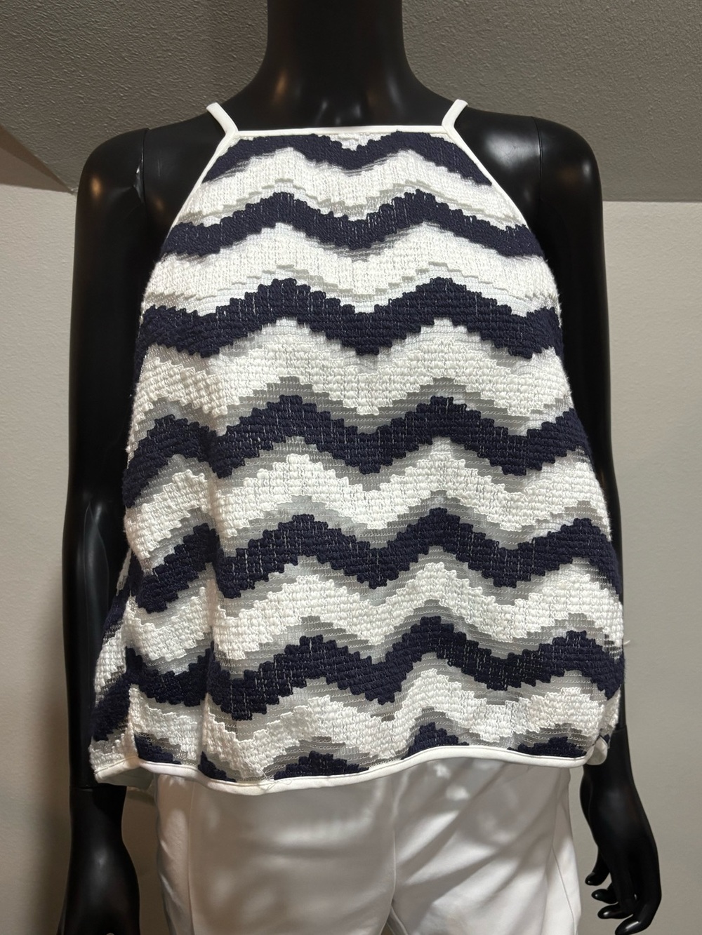 Milly Chevron Trapeze Halter Swing Top Sz Small Excellent Condition